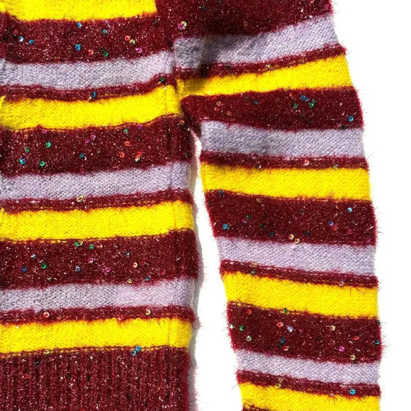 NWT Ashish Mohair Striped Pullover Sweater Sparkle-Knit Sequins Lurex Size Small - Picture 5 of 7